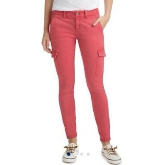 Vineyard Vines Coral Skinny Utility Cargo Pants 2 - Picture 1 of 5